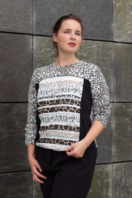 T-shirt dame fra Brandtex med leopard print